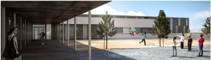 Recreación virtual del nuevo edificio a construir en el CEIP Las Naciones de Vélez-Málaga