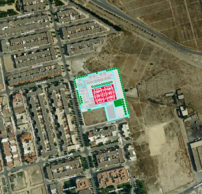 Vista aérea de la ubicación del nuevo IES de El Ejido (Almería)
