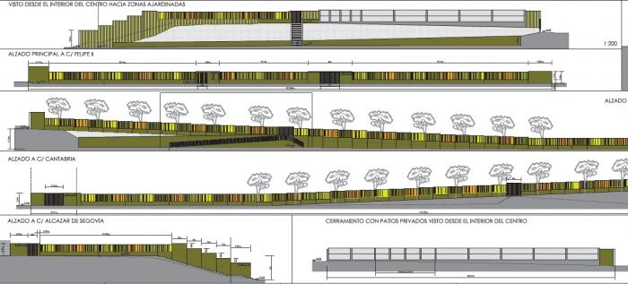 Vista de alzado de las obras del CEIP Cecilio Pujazón de San Fernando (Cádiz)