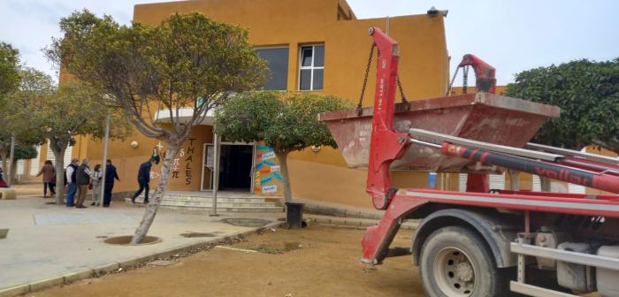 Inicio de las obras de emergencia en el IES Mediterráneo de Garrucha (Almería)