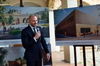 Primera piedra de la ampliación de la EA León Ortega de Huelva.