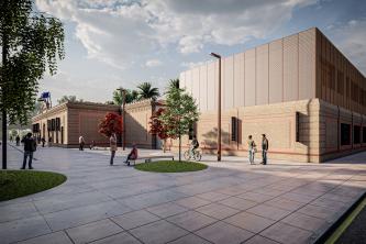 Primera piedra de la ampliación de la EA León Ortega de Huelva.