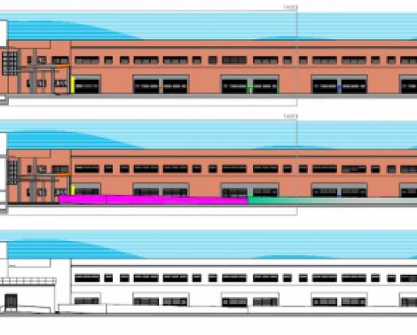 Alzados del nuevo edificio del CEIP El Sauce de Chauchina (Granada).