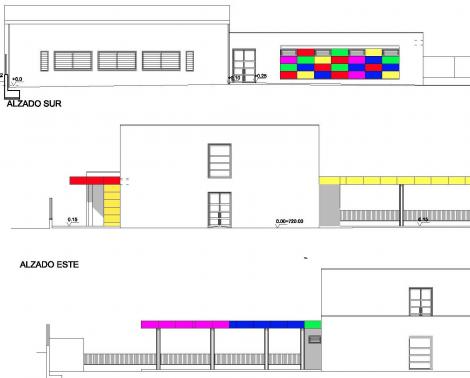 Detalle de los alzados del nuevo colegio de Churriana de la Vega (Granada)