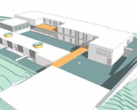 Recreación virtual del CEIP Ximénez de Guzmán de Coín (Málaga).