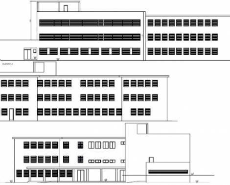 Alzados de la actuación que se desarrollará en el CEIP Maestra Carmen Sedofeito de Chiclana de la Frontera