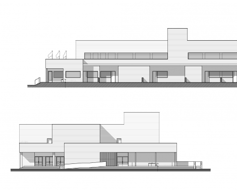 Alzados del nuevo CEIP de la zona del Almendral de Mairena del Aljarafe (Sevilla)