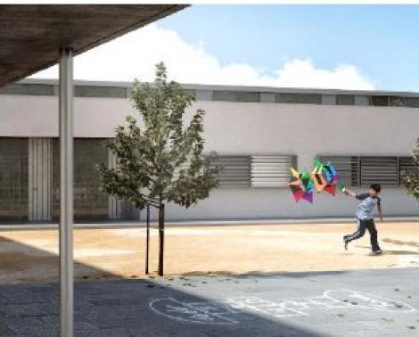Recreación virtual del nuevo edificio a construir en el CEIP Las Naciones de Vélez-Málaga