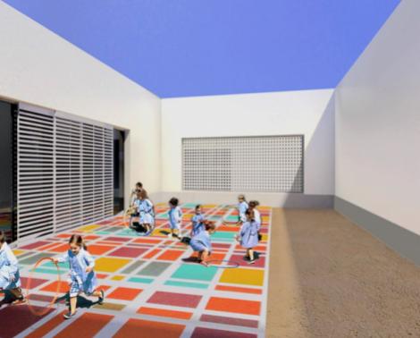 Recreación virtual de parte del proyecto de ampliación del CEIP José Moreno Villa