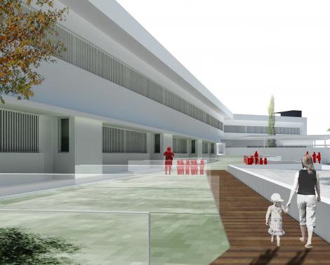 Recreación virtual del nuevo colegio en la zona de Turruñuelos