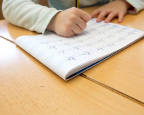 Un alumno realizando sus tareas en un colegio de Infantil y Primaria
