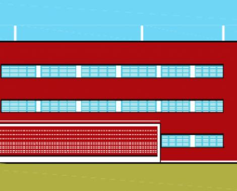 Alzados del proyecto de ampliación del IES Torreblanca de Sevilla.