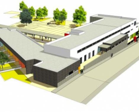 Infografía del nuevo colegio en zona Los Pinos de Huércal de Almería.