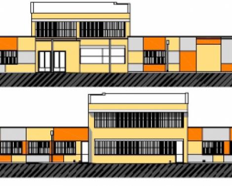 Alzados del proyecto de ampliación y reforma del CEIP Blas Infante de Aguadulce, en Roquetas de Mar (Almería).