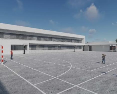 Imagen de la propuesta de nuevo edificio para primaria en el CEIP Los Argonautas de Chipiona (Cádiz)