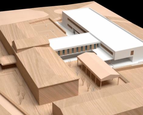 Maqueta del proyecto de ampliación del IES Lauretum de Espartinas (Sevilla).