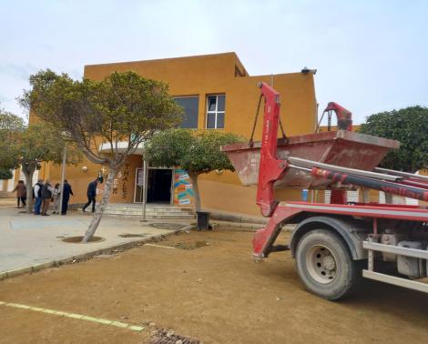 Inicio de las obras de emergencia en el IES Mediterráneo de Garrucha (Almería)