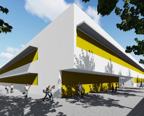 Infografía del nuevo instituto de Almerimar (El Ejido, Almería)